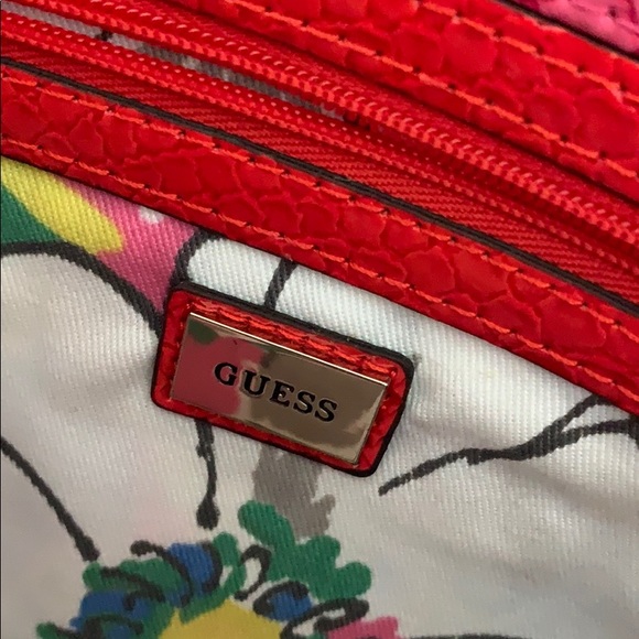 Guess LARGE ENVELOPE clutch snake print PINK & RED - Picture 5 of 5